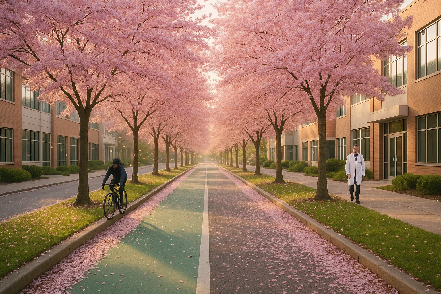 Cherry blossoms on Medical Mile