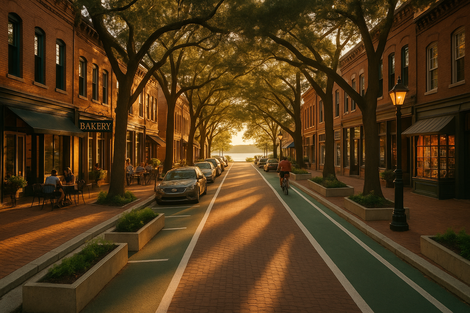 Main Street at golden hour