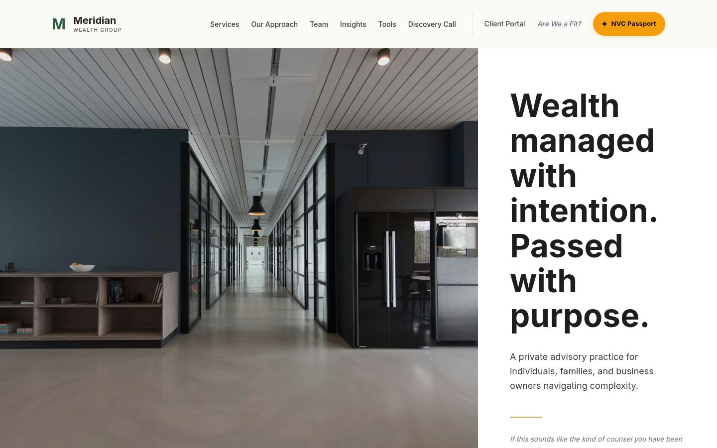 Meridian Wealth Group website screenshot